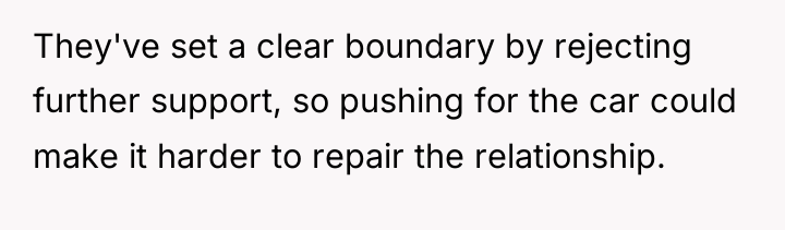 They've set a clear boundary by rejecting further support, so...