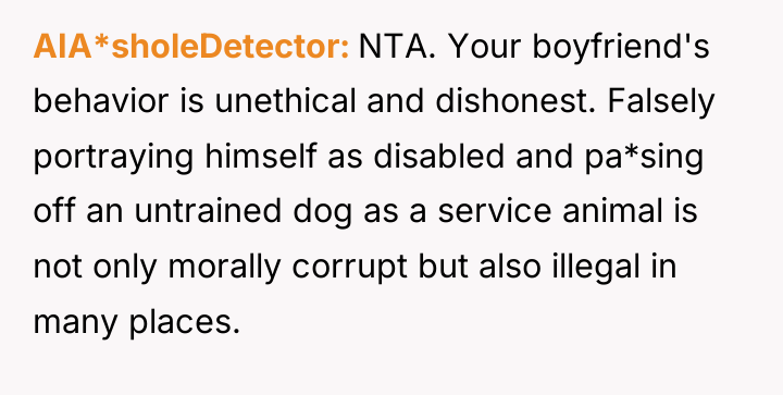 AIA*sholeDetector NTA. Your boyfriend's behavior is unethical and dishonest. Falsely...