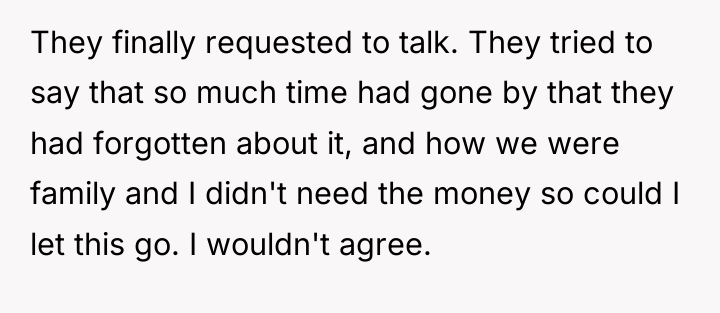 They finally requested to talk. They tried to say that...