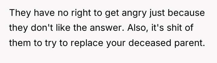 They have no right to get angry just because they...
