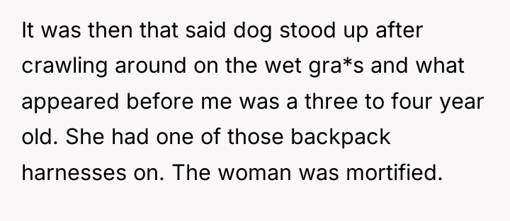 It was then that said dog stood up after crawling...