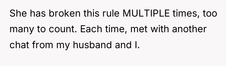 She has broken this rule MULTIPLE times, too many to...