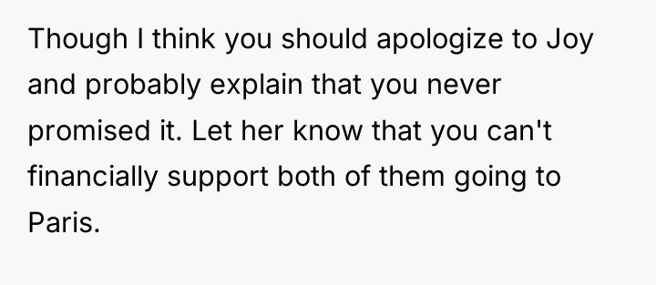 Though I think you should apologize to Joy and probably...