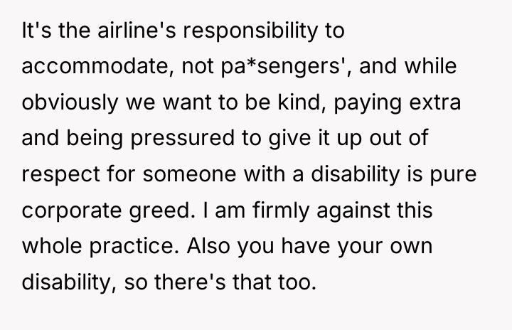 It's the airline's responsibility to accommodate, not pa*sengers', and while...