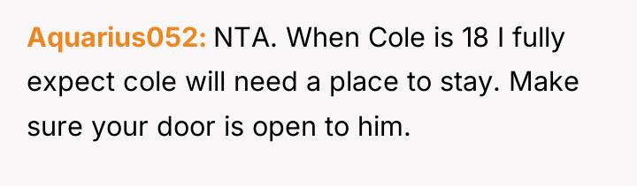 Aquarius052 NTA. When Cole is 18 I fully expect cole...