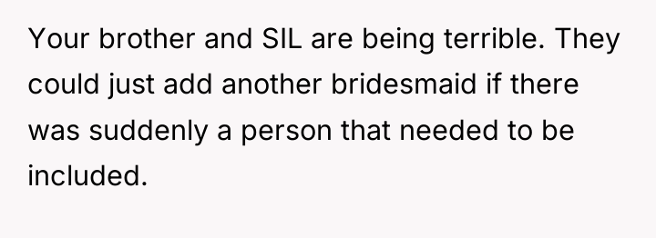 Your brother and SIL are being terrible. They could just...