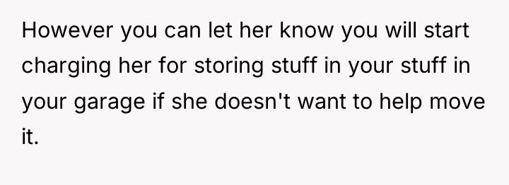 However you can let her know you will start charging...