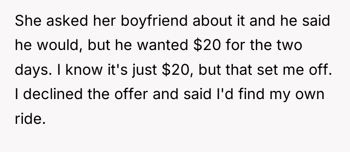 She asked her boyfriend about it and he said he...