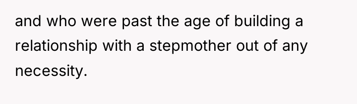 and who were past the age of building a relationship...