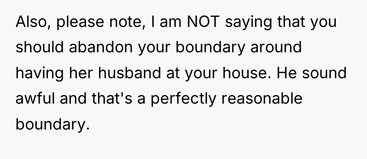 Also, please note, I am NOT saying that you should...