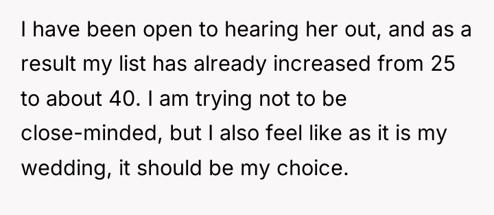 I have been open to hearing her out, and as...