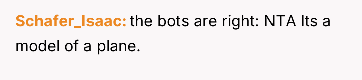 Schafer_Isaac the bots are right: NTA Its a model of...
