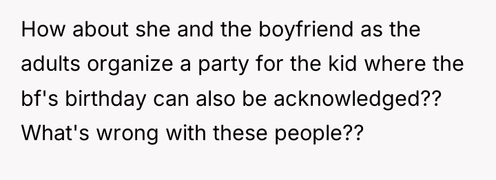 How about she and the boyfriend as the adults organize...