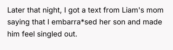 Later that night, I got a text from Liam's mom...