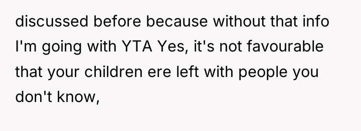 discussed before because without that info I'm going with YTA...