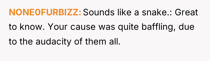 NONE0FURBIZZ Sounds like a snake.: Great to know. Your cause...