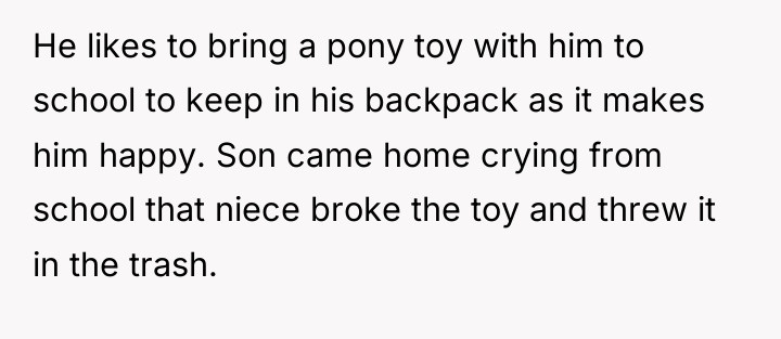He likes to bring a pony toy with him to...
