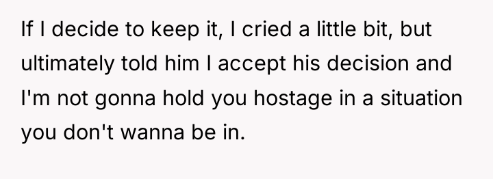 If I decide to keep it, I cried a little...
