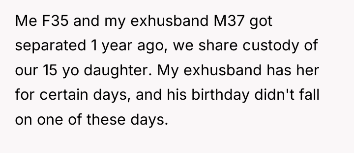 Me F35 and my exhusband M37 got separated 1 year...