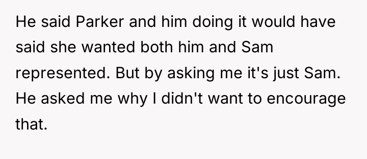 He said Parker and him doing it would have said...