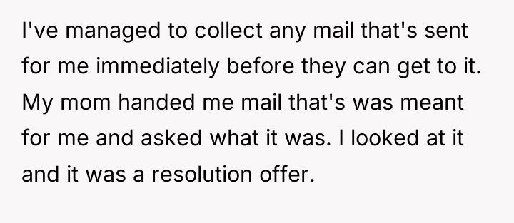 I've managed to collect any mail that's sent for me...