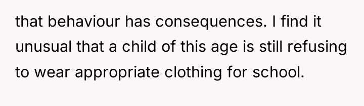 that behaviour has consequences. I find it unusual that a...