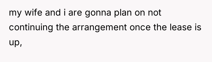 my wife and i are gonna plan on not continuing...