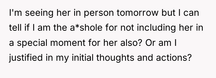 I'm seeing her in person tomorrow but I can tell...