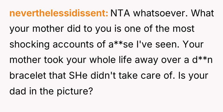 neverthelessidissent NTA whatsoever. What your mother did to you is...