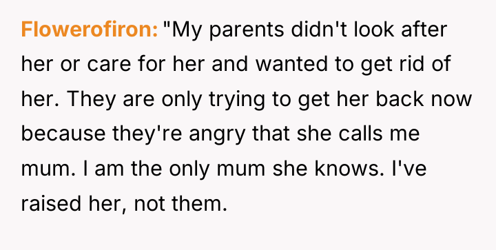 Flowerofiron "My parents didn't look after her or care for...