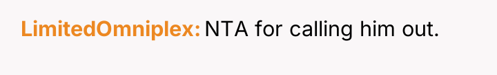 LimitedOmniplex NTA for calling him out.