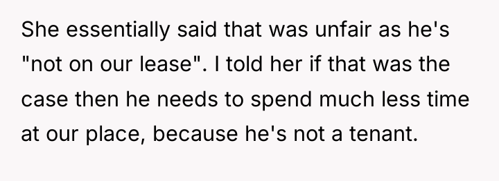 She essentially said that was unfair as he's "not on...