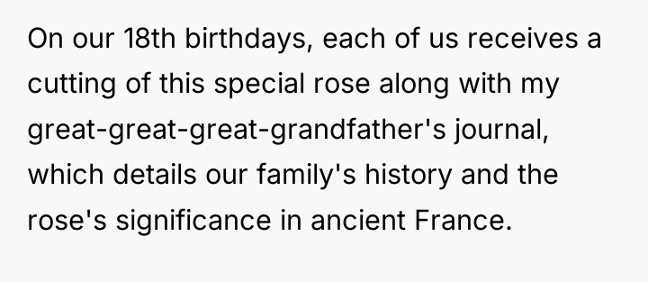 On our 18th birthdays, each of us receives a cutting...