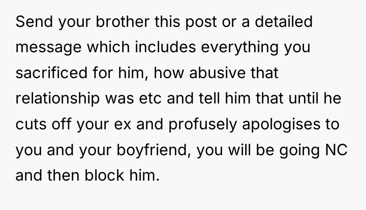 Send your brother this post or a detailed message which...