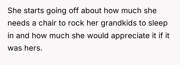 She starts going off about how much she needs a...