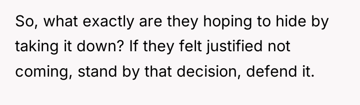 So, what exactly are they hoping to hide by taking...