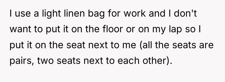 I use a light linen bag for work and I...