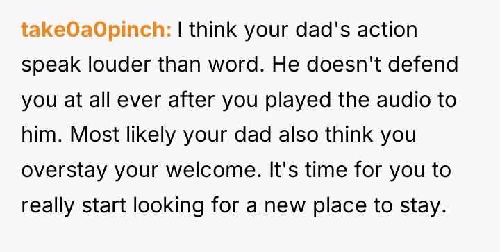 take0a0pinch I think your dad's action speak louder than word....