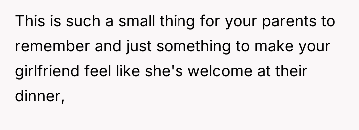 This is such a small thing for your parents to...