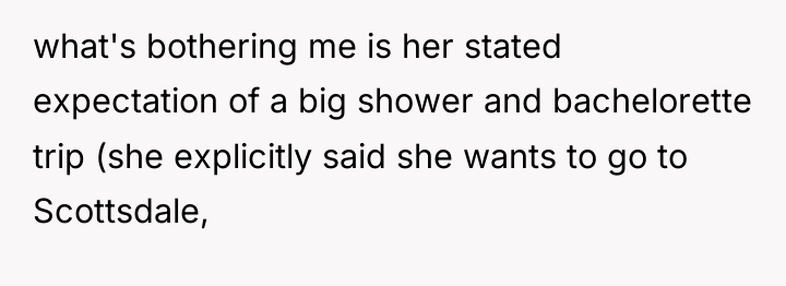 what's bothering me is her stated expectation of a big...