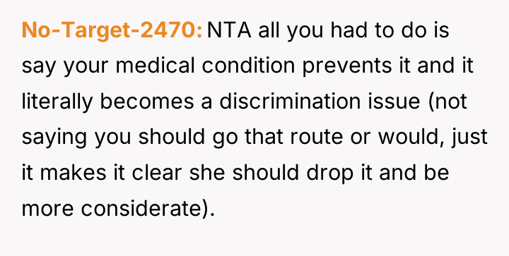 No-Target-2470 NTA all you had to do is say your...