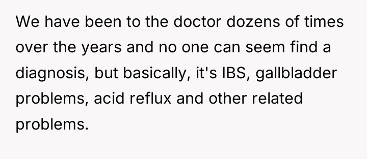 We have been to the doctor dozens of times over...