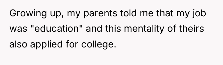 Growing up, my parents told me that my job was...