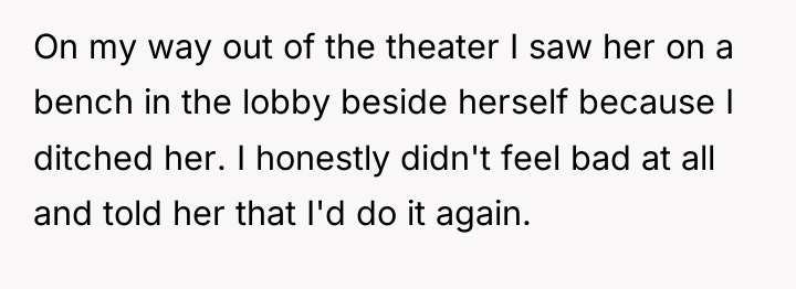 On my way out of the theater I saw her...