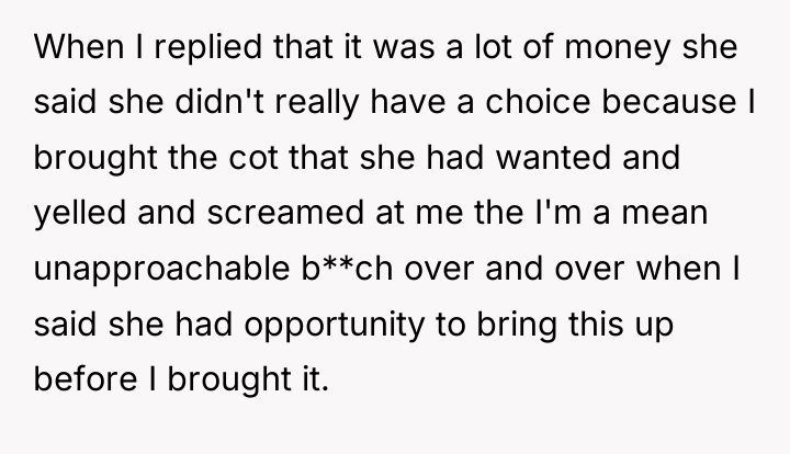 When I replied that it was a lot of money...