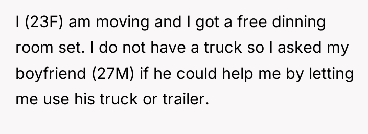 I (23F) am moving and I got a free dinning...