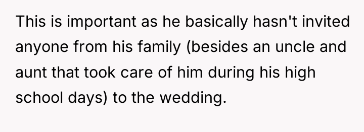 This is important as he basically hasn't invited anyone from...