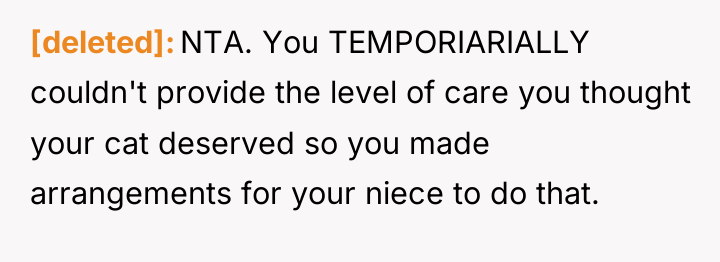 [deleted] NTA. You TEMPORIARIALLY couldn't provide the level of care...