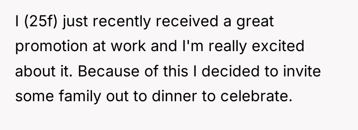 I (25f) just recently received a great promotion at work...
