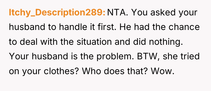 Itchy_Description289 NTA. You asked your husband to handle it first....